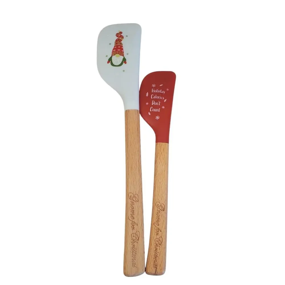 Gnome for Christmas Spatulas Holiday Calories Don't Count 2 Pack